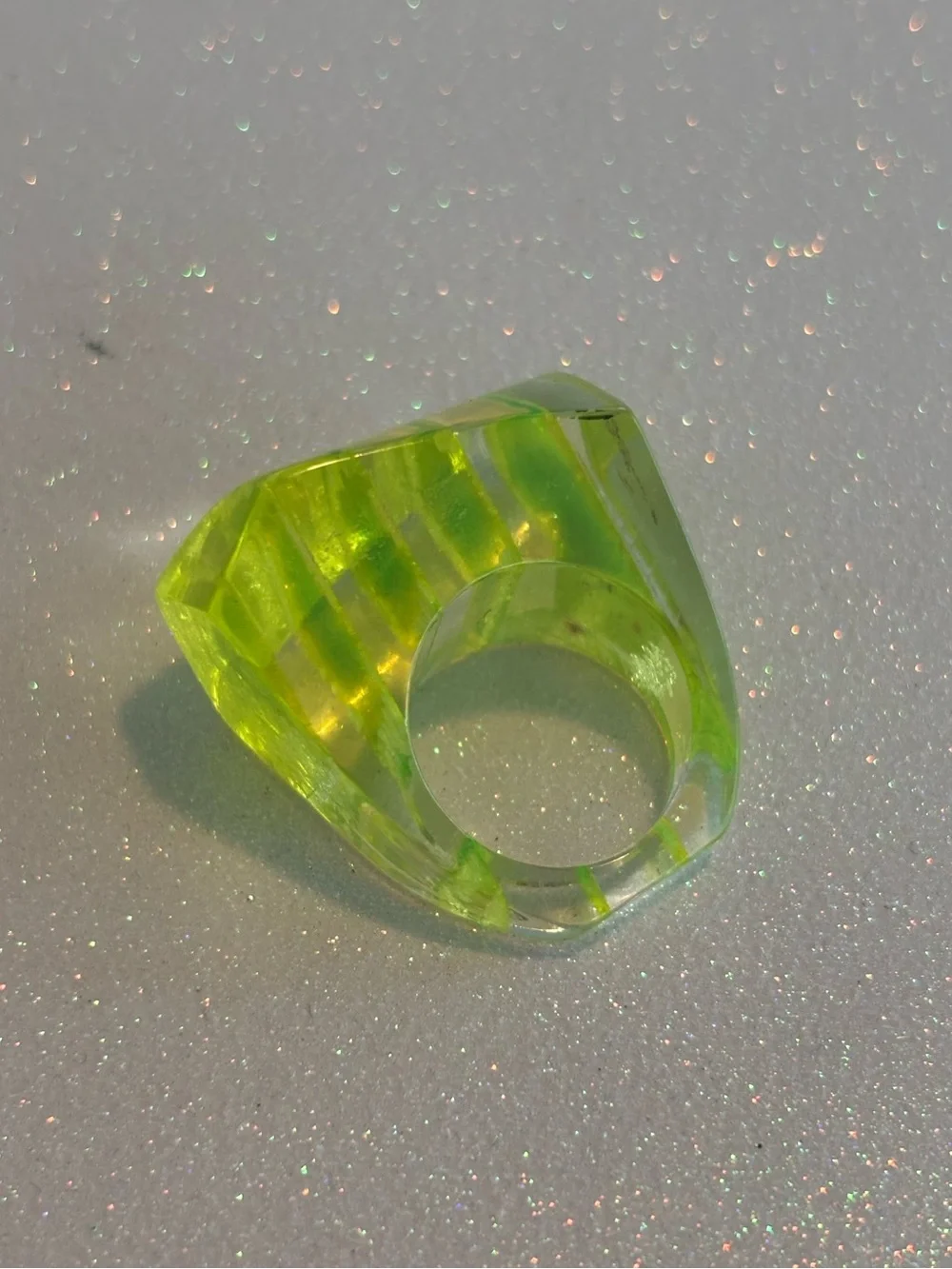Vintage Neon Resin Ring